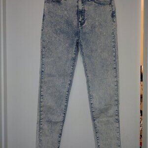 NOBO Juniors High Rise Acid Wash Skinny Jeans Size 9 Cropped Raw Hem